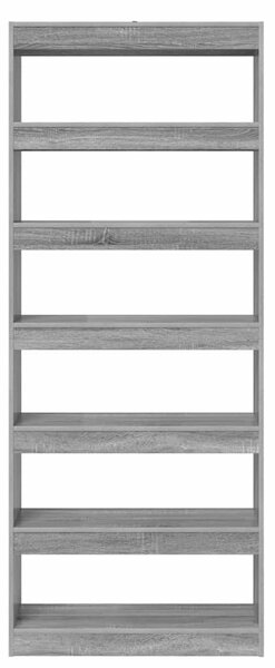 Könyvszekrény polcokkal Szürke sonoma 80 x 30 x 198 cm Faanyag