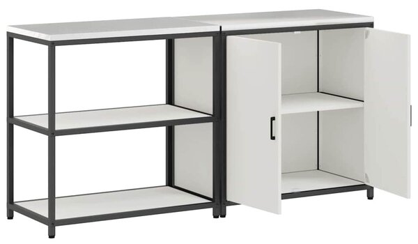 Konyhai Tároló Készlet polcokkal 2 pcs Fehér 180 x 50 x 92 cm