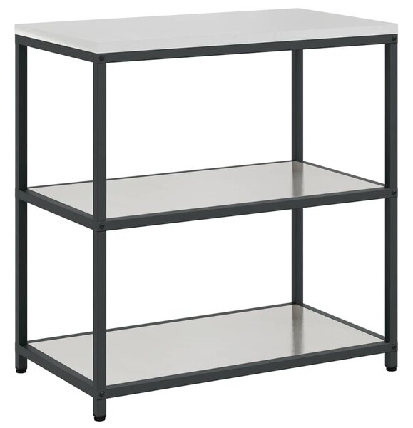 Konyhai Tároló Készlet polcokkal 3 pcs Ezüst 210 x 50 x 92 cm