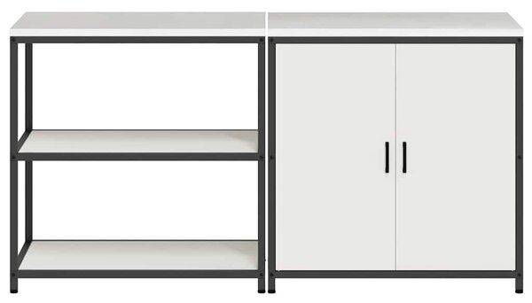 Konyhai Tároló Készlet polcokkal 2 pcs Fehér 180 x 50 x 92 cm