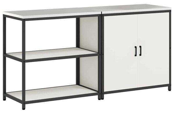 Konyhai Tároló Készlet polcokkal 2 pcs Fehér 180 x 50 x 92 cm