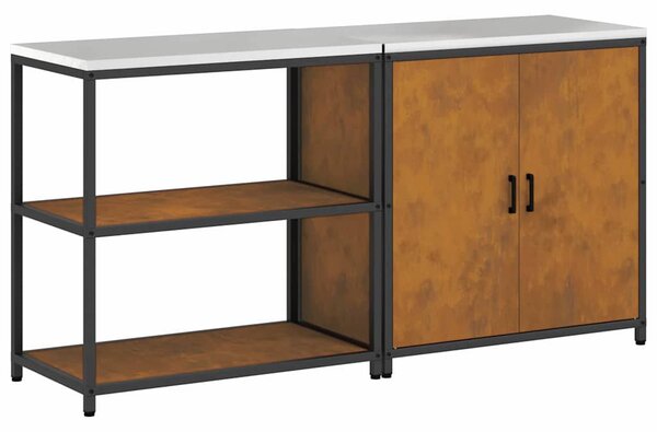 Konyhai Tároló Készlet polcokkal 2 pcs Rozsdás 180 x 50 x 92 cm