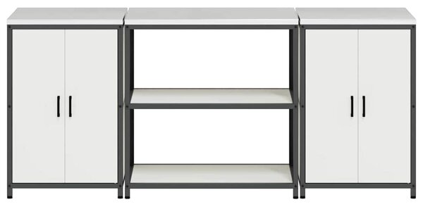 Konyhai Tároló Készlet polcokkal 3 pcs Fehér 210 x 50 x 92 cm