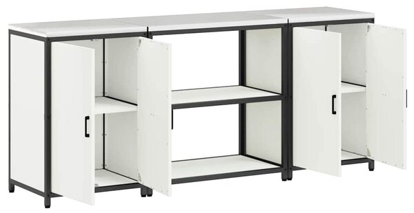 Konyhai Tároló Készlet polcokkal 3 pcs Fehér 210 x 50 x 92 cm
