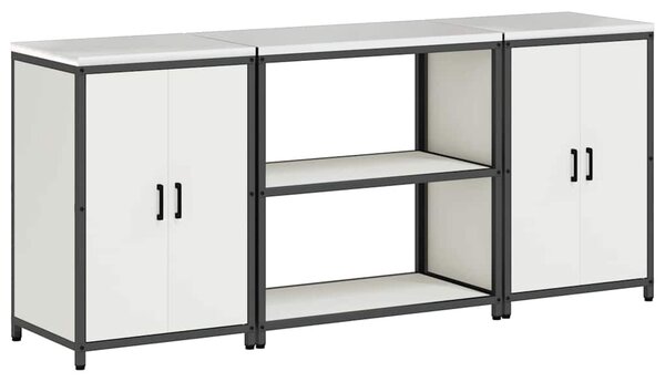 Konyhai Tároló Készlet polcokkal 3 pcs Fehér 210 x 50 x 92 cm
