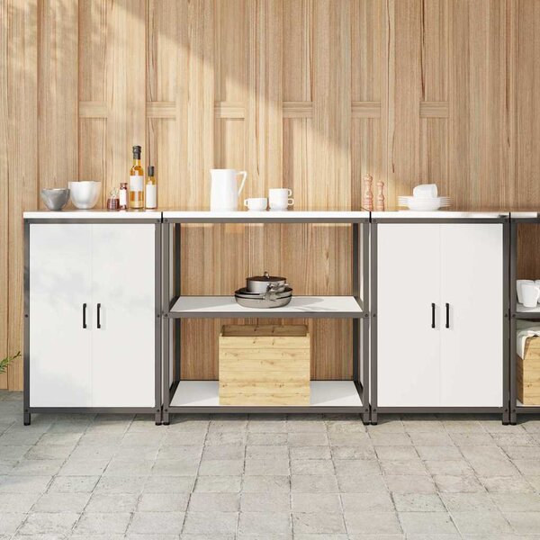 Konyhai Tároló Készlet polcokkal 3 pcs Fehér 210 x 50 x 92 cm