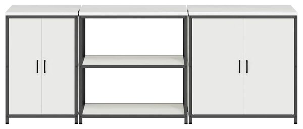 Konyhai Tároló Készlet polcokkal 3 pcs Fehér 240 x 50 x 92 cm