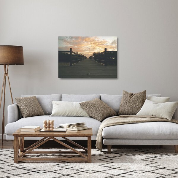 Egy fa móló képe a tó felett (üvegen) (70x50 cm)