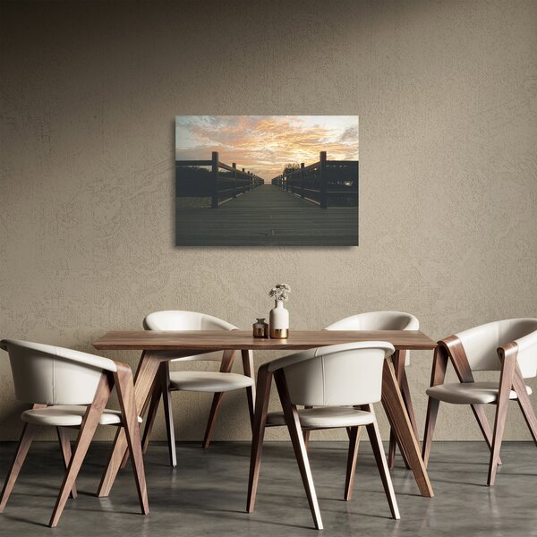 Egy fa móló képe a tó felett (üvegen) (70x50 cm)