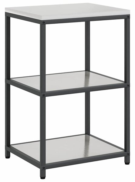 Konyhai Tárolás polcokkal tárolóval Ezüst 60 x 50 x 92 cm Acél