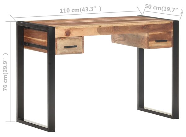 Tömör fa íróasztal 110 x 50 x 76 cm