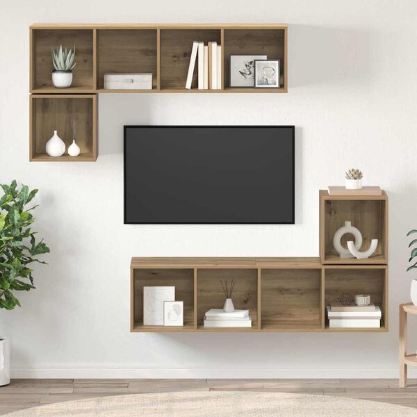 TV szekrény garnitúra 4 pcs Artisan tölgy Faanyag
