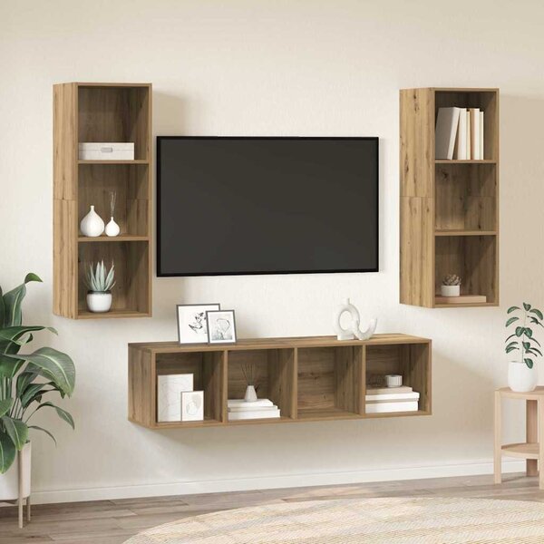 TV szekrény garnitúra 3 pcs Artisan tölgy Faanyag