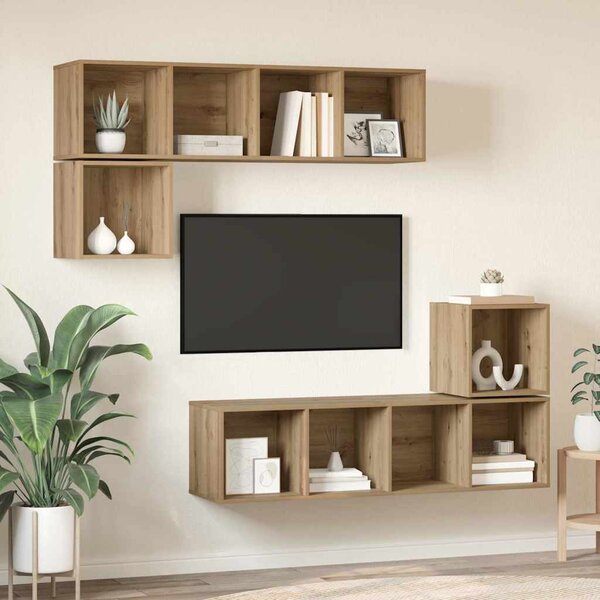 TV szekrény garnitúra 4 pcs Artisan tölgy Faanyag