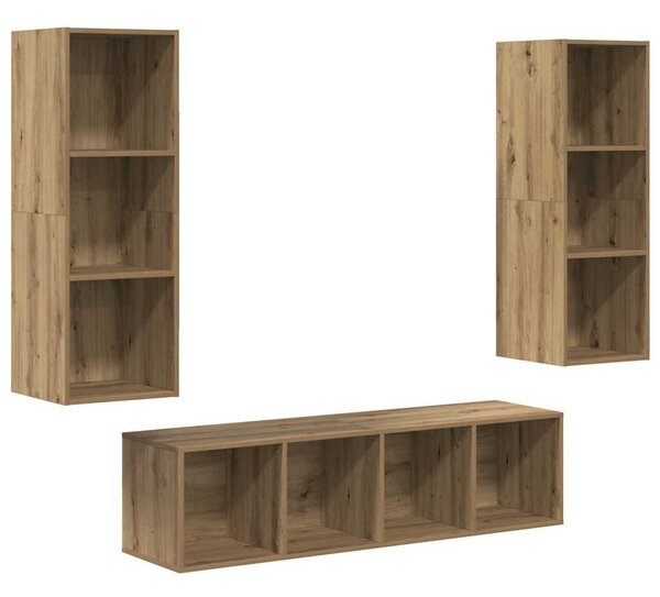 TV szekrény garnitúra 3 pcs Artisan tölgy Faanyag