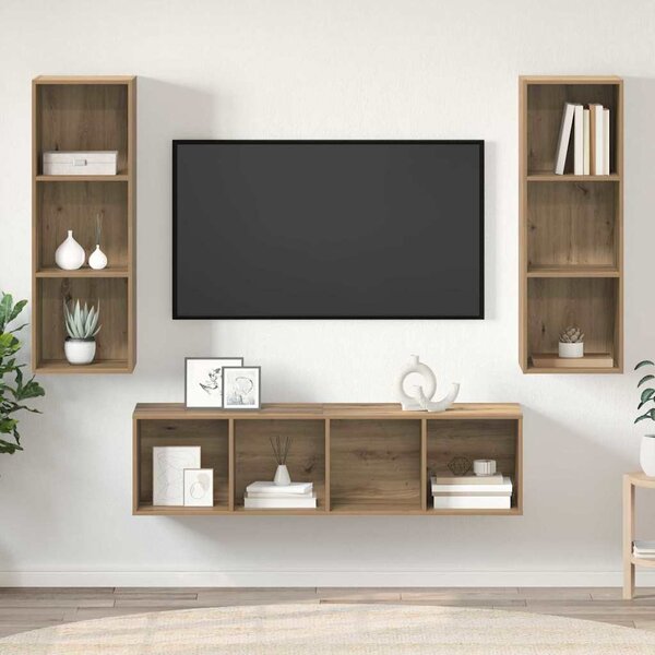 TV szekrény garnitúra 3 pcs Artisan tölgy Faanyag