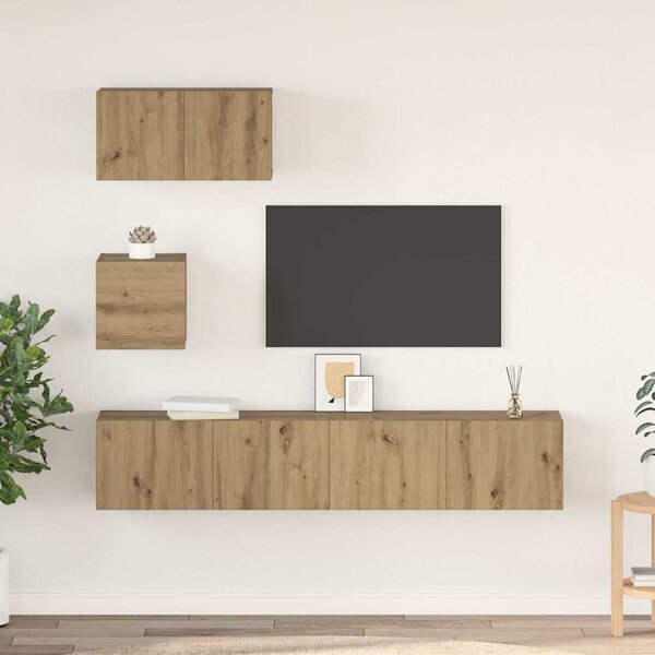 TV szekrény garnitúra 3 pcs Artisan tölgy Faanyag