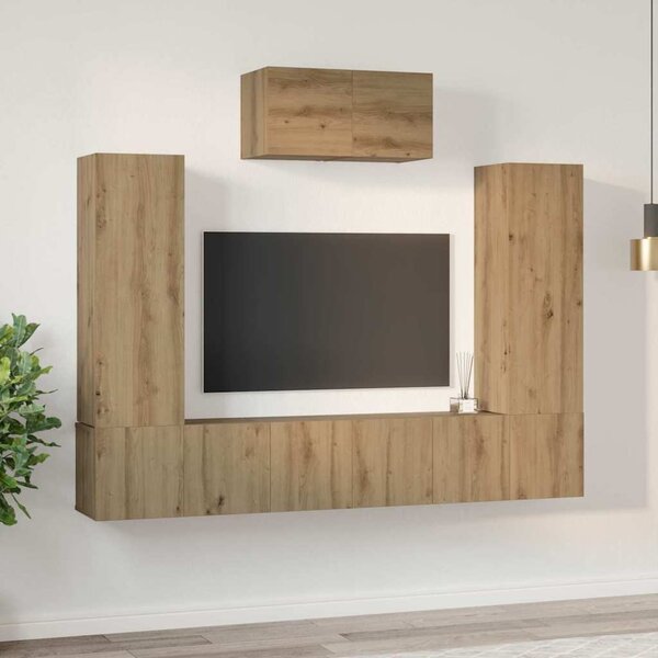 TV szekrény garnitúra 7 db Artisan tölgy Szerelt Fa