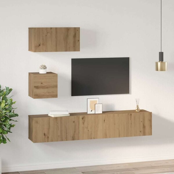 TV szekrény garnitúra 3 pcs Artisan tölgy Faanyag