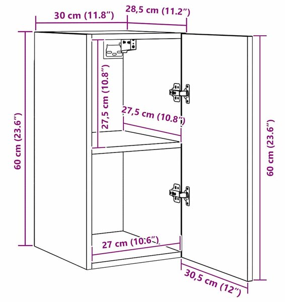 TV szekrény garnitúra 7 pcs Musta tammi 30.5 x 30 x 60 cm
