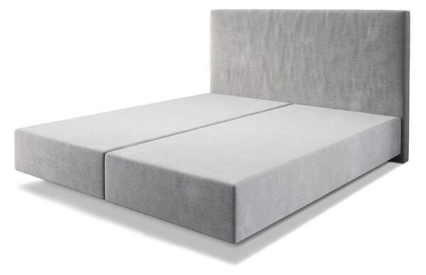 DELIFE Boxspring ágy Dream-Well 180x200 szürke mikrovelúr lábak nélkül