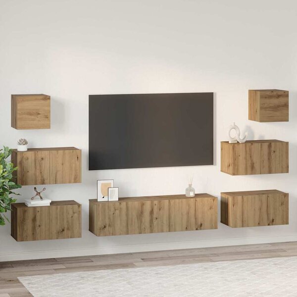 TV szekrény garnitúra 8 db Artisan tölgy Szerelt Fa