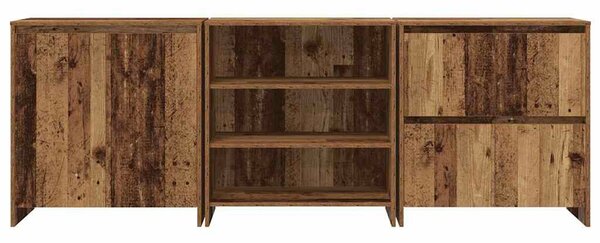 Oldalszekrények 3 pcs Régi fa 70 x 41 x 75 cm Faanyag