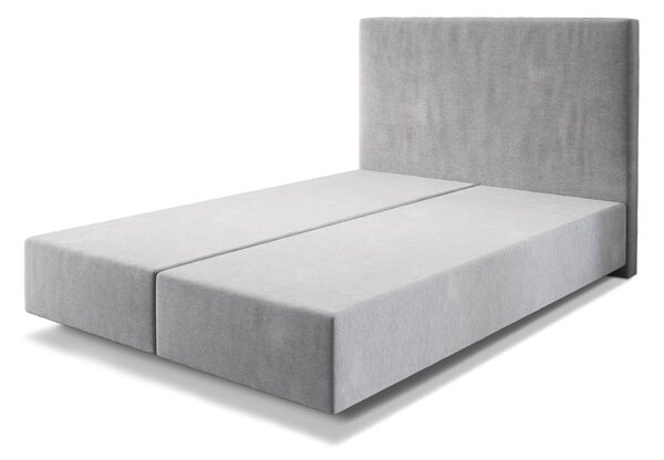 DELIFE Boxspring ágy Dream-Well 140x200 szürke mikrovelúr lábak nélkül