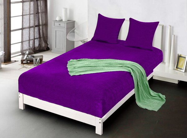 Mikroplüss lepedő SOFT 90x200 cm sötétlila