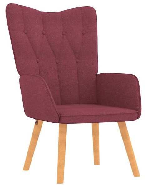 Bordó szövet pihenőfotel lábtartóval
