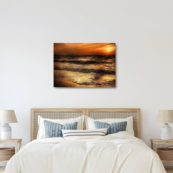 Kép - Hullámok a parton (üvegen) (70x50 cm)
