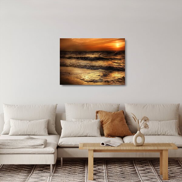 Kép - Hullámok a parton (üvegen) (70x50 cm)