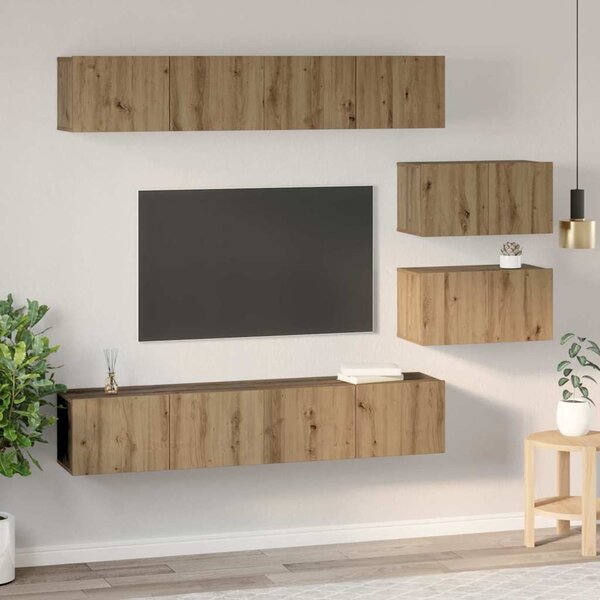 TV szekrény garnitúra 6 db Artisan tölgy Szerelt Fa