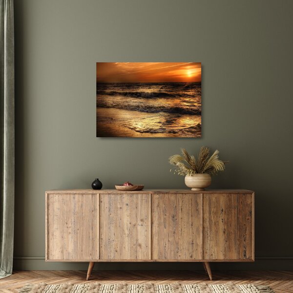 Kép - Hullámok a parton (üvegen) (70x50 cm)