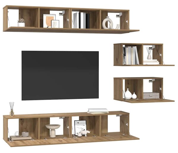 TV szekrény garnitúra 6 db Artisan tölgy Szerelt Fa