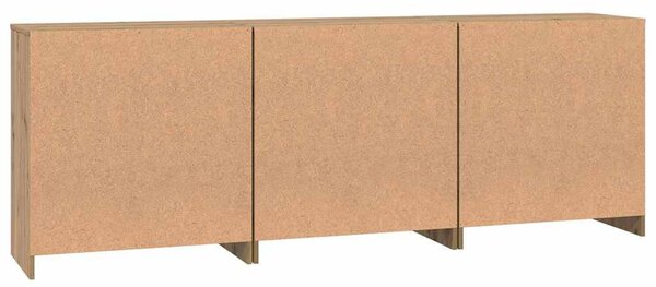 Oldalszekrények 3 pcs kézműves tölgy 70 x 41 x 75 cm Faanyag