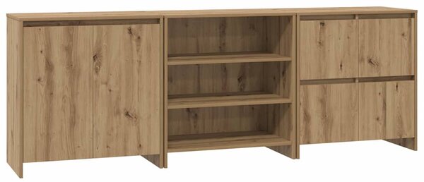 Oldalszekrények 3 pcs kézműves tölgy 70 x 41 x 75 cm Faanyag
