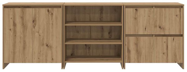 Oldalszekrények 3 pcs kézműves tölgy 70 x 41 x 75 cm Faanyag