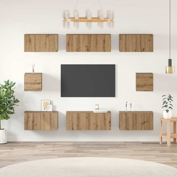 TV szekrény garnitúra 8 db Artisan tölgy Szerelt Fa