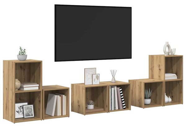 TV szekrény garnitúra 6 pcs Artisan tölgy Faanyag