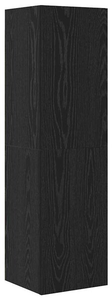 Fali TV Szekrény 4 pcs Musta tammi 200 x 30 x 30 cm Műanyag Fa