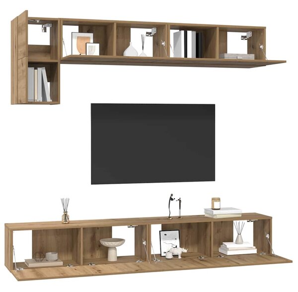 TV szekrény garnitúra 5 pcs Artisan tölgy Faanyag