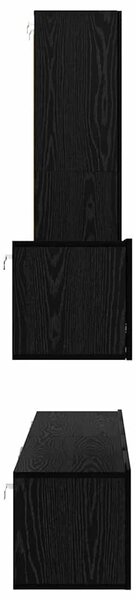 Fali TV Szekrény 4 pcs Musta tammi 200 x 30 x 30 cm Műanyag Fa