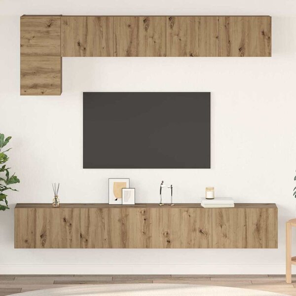 TV szekrény garnitúra 5 pcs Artisan tölgy Faanyag