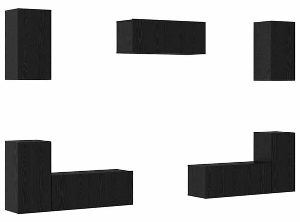 TV szekrény garnitúra 7 pcs Fekete tölgy Faanyag
