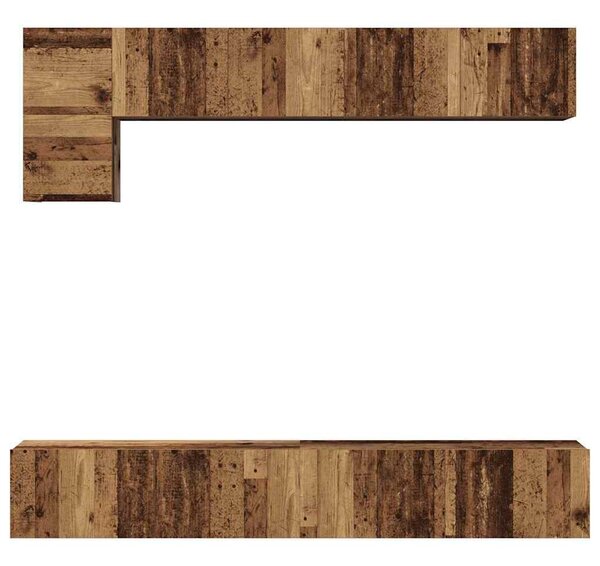 TV szekrény garnitúra 5 pcs Régi fa 100 x 30 x 30 cm Faanyag