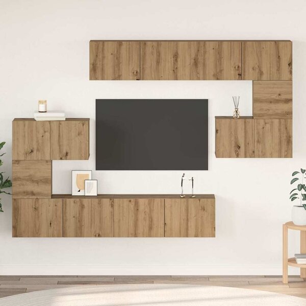 TV szekrény garnitúra 8 pcs Artisan tölgy Faanyag