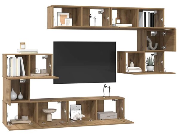 TV szekrény garnitúra 8 pcs Artisan tölgy Faanyag
