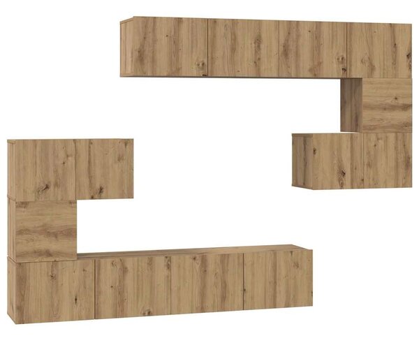 TV szekrény garnitúra 8 pcs Artisan tölgy Faanyag