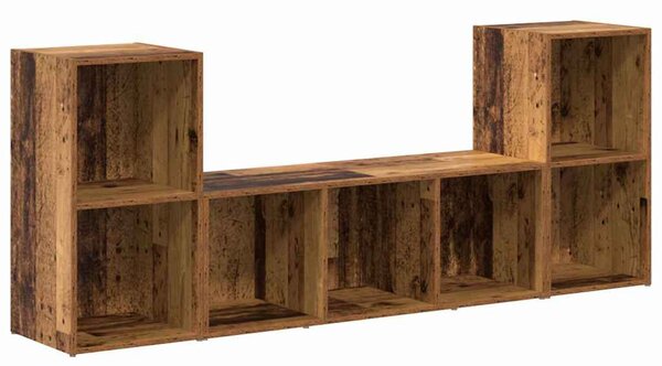 TV szekrény 3 pcs Barna 107 x 35 x 37 cm Faanyag